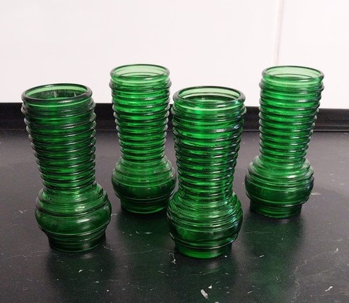 Ddr grüne rillen glas - ddr, vasen