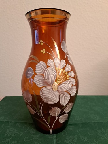 Glas vase handbemalt - glas,