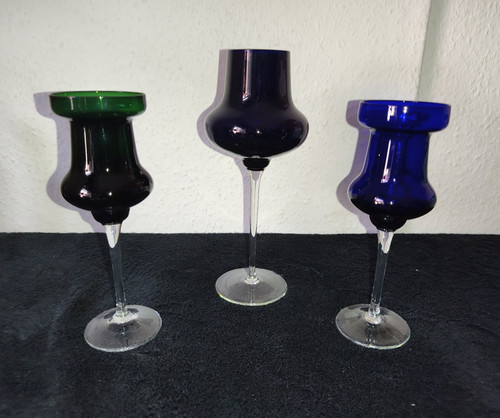 Vintage glaskelche mit - 3x,